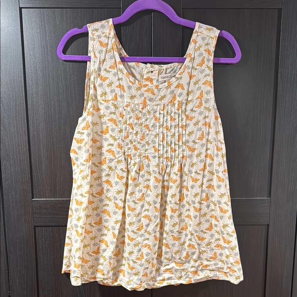 Toad&Co Cream Pleated Bug Tank Top